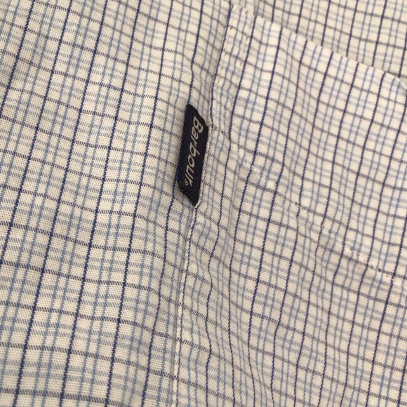 Barbour Men's Lightweight Cotton Blue Plaid Button Down Shirt XL - Picture 6 of 13